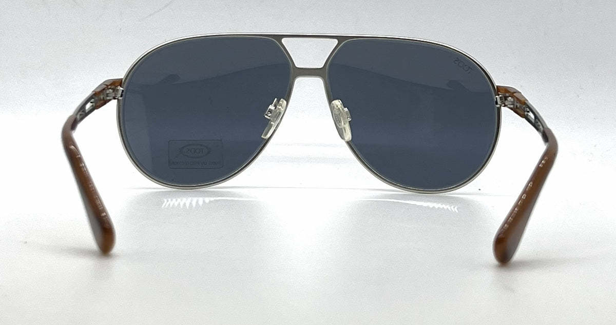 Tod's TO13 18V Silver Aviator Sunglasses-Blue Lenses-Unworn-Italy