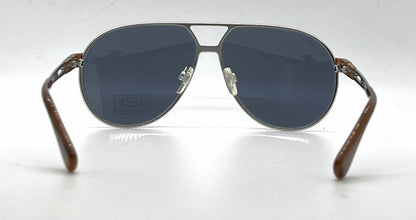 Tod's TO13 18V Silver Aviator Sunglasses-Blue Lenses-Unworn-Italy