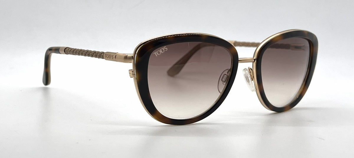 Tod's TO0079 56F Tortoise Gold Butterfly Sunglasses-Brown Gradient Lenses-Unworn-Italy