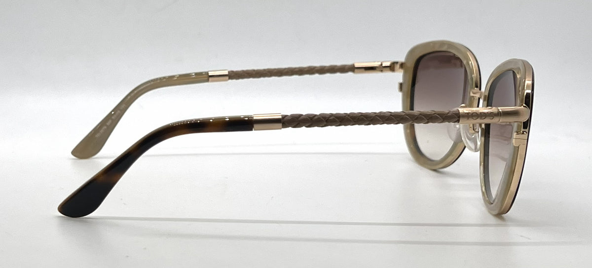 Tod's TO0079 56F Tortoise Gold Butterfly Sunglasses-Brown Gradient Lenses-Unworn-Italy