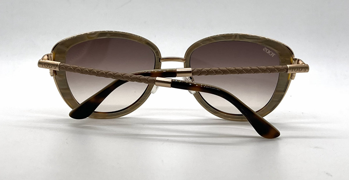 Tod's TO0079 56F Tortoise Gold Butterfly Sunglasses-Brown Gradient Lenses-Unworn-Italy