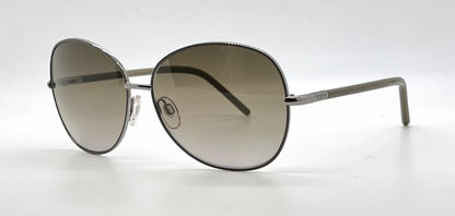 Tod's TO74 20F Silver Butterfly Sunglasses-Brown Gradient Lenses-Unworn-Italy