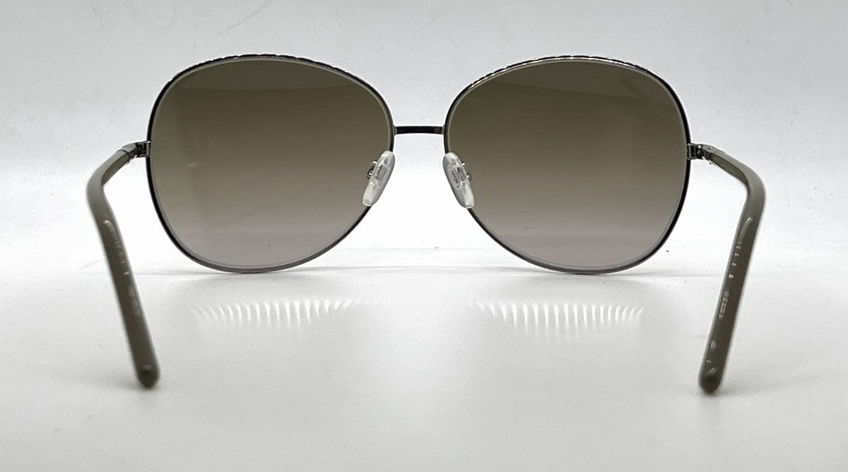 Tod's TO74 20F Silver Butterfly Sunglasses-Brown Gradient Lenses-Unworn-Italy