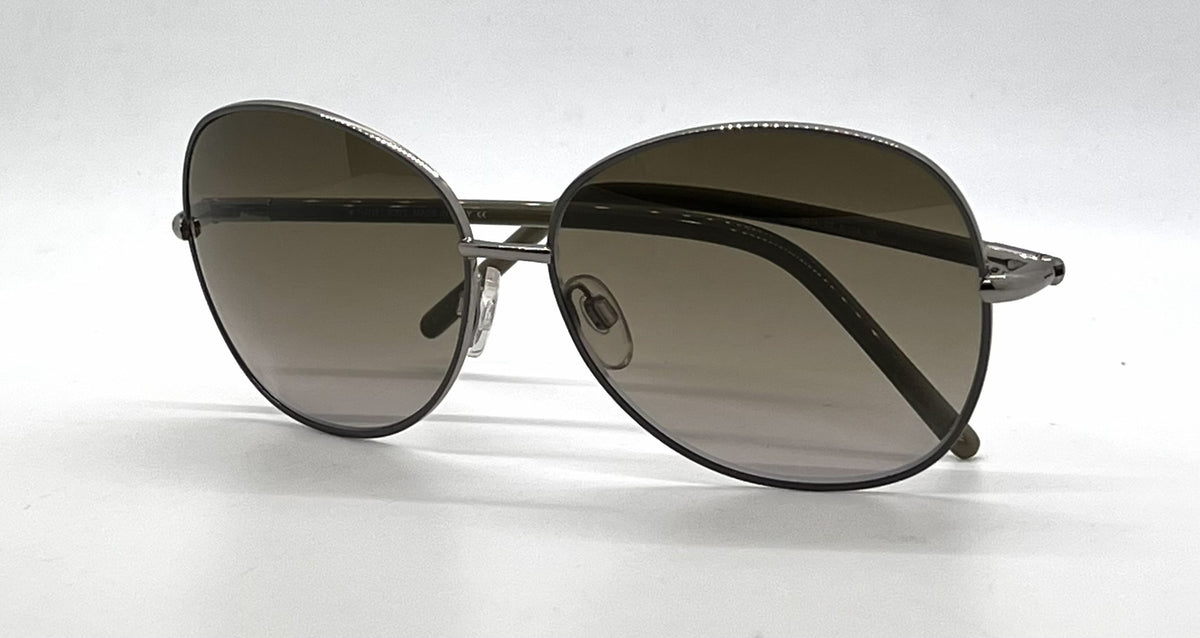 Tod's TO74 20F Silver Butterfly Sunglasses-Brown Gradient Lenses-Unworn-Italy