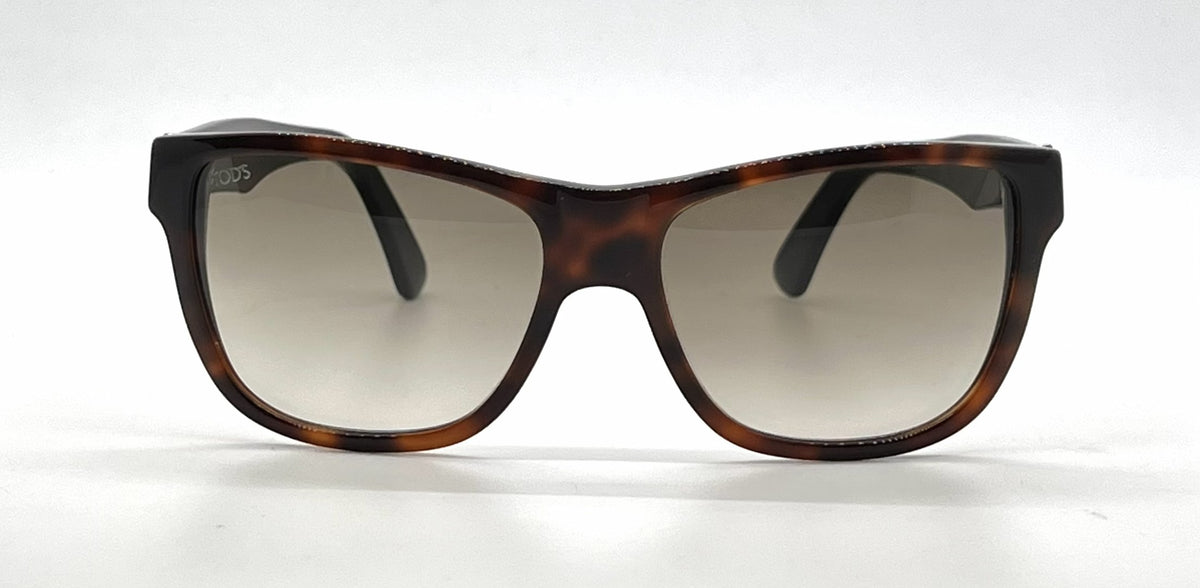 Tod's TO106 52F Tortoise Square Sunglasses-Brown Gradient Lenses-Unworn-Italy