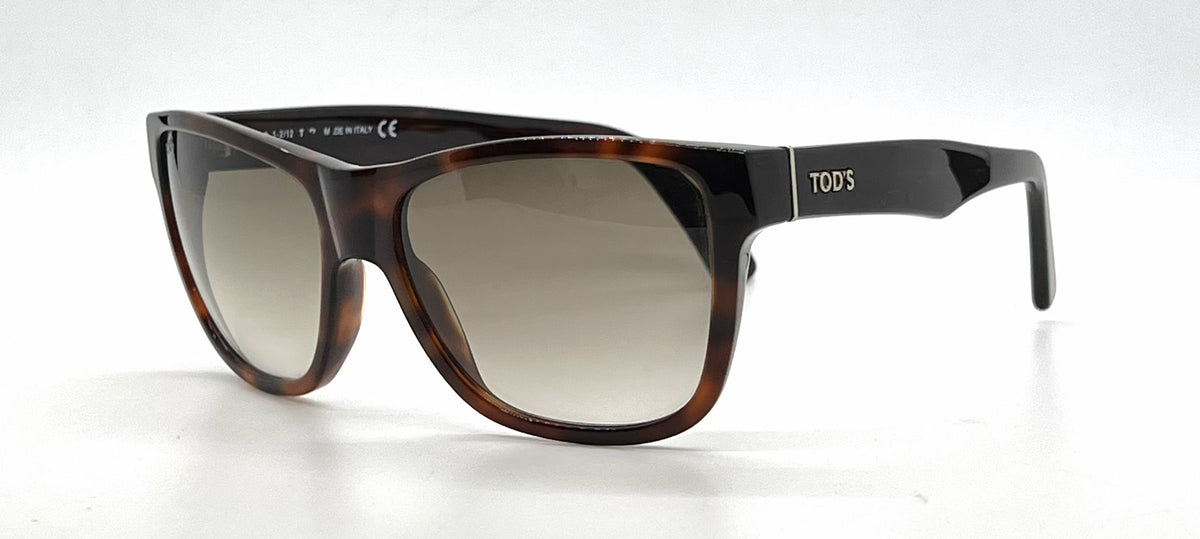 Tod's TO106 52F Tortoise Square Sunglasses-Brown Gradient Lenses-Unworn-Italy