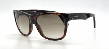 Tod's TO106 52F Tortoise Square Sunglasses-Brown Gradient Lenses-Unworn-Italy