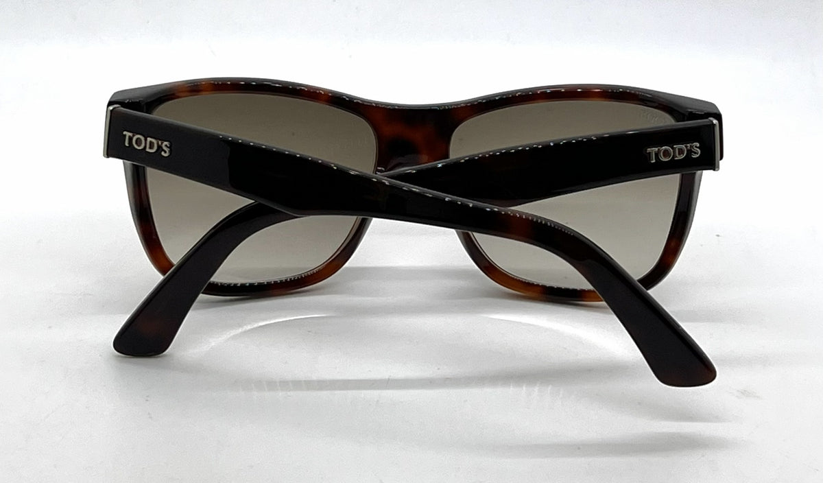 Tod's TO106 52F Tortoise Square Sunglasses-Brown Gradient Lenses-Unworn-Italy