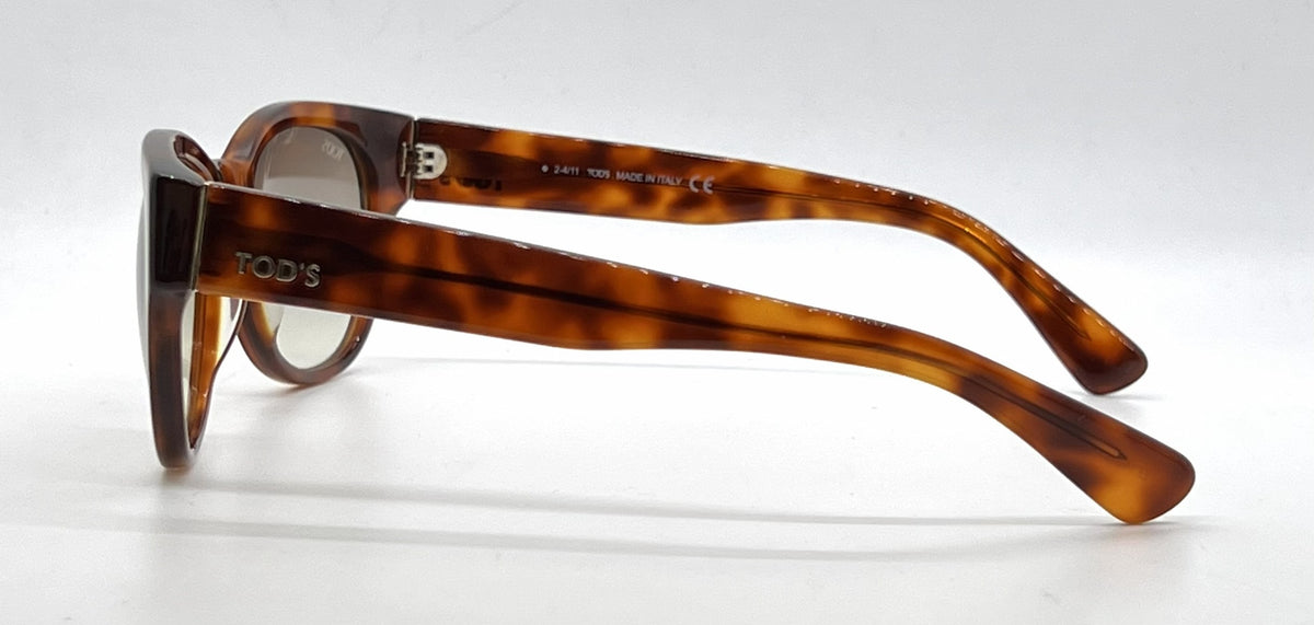Tod's TO60 52F Tortoise Square Sunglasses-Light Brown Gradient Lenses-Unworn-Italy