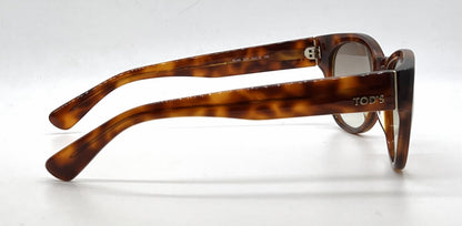 Tod's TO60 52F Tortoise Square Sunglasses-Light Brown Gradient Lenses-Unworn-Italy