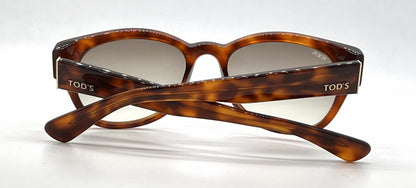 Tod's TO60 52F Tortoise Square Sunglasses-Light Brown Gradient Lenses-Unworn-Italy