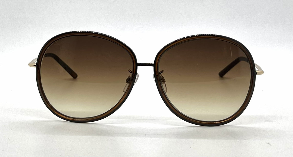 Tod's TO46 50F Brown Oval Sunglasses-Brown Gradient Lenses-Unworn-Italy