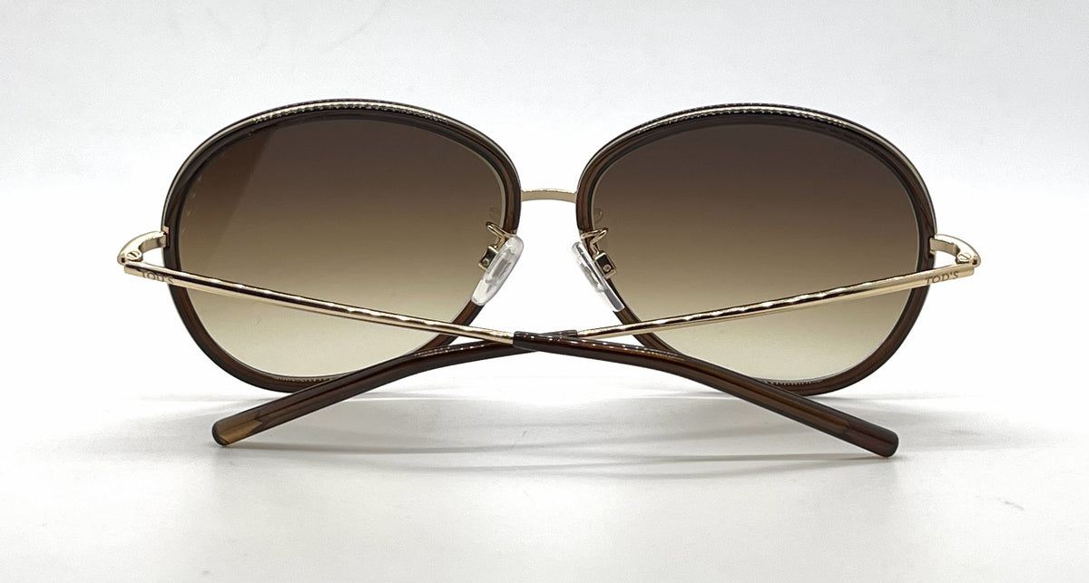 Tod's TO46 50F Brown Oval Sunglasses-Brown Gradient Lenses-Unworn-Italy