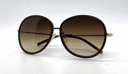 Tod's TO46 50F Brown Oval Sunglasses-Brown Gradient Lenses-Unworn-Italy