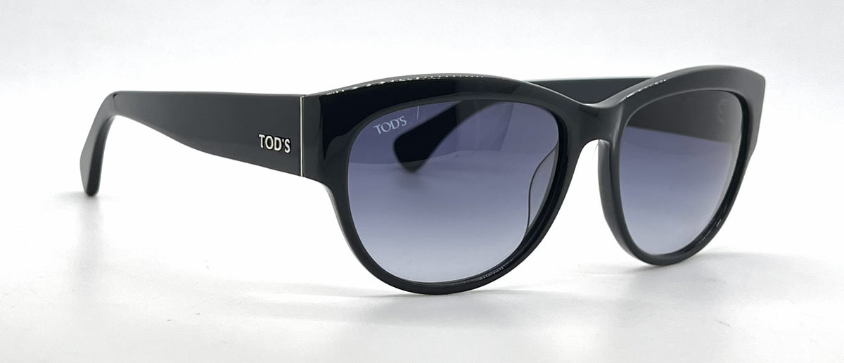 Tod's TO59 90W Black Square Sunglasses-Blue Gradient Lenses-Unworn-Italy