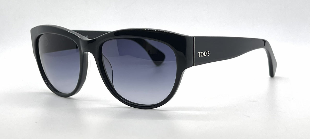 Tod's TO59 90W Black Square Sunglasses-Blue Gradient Lenses-Unworn-Italy