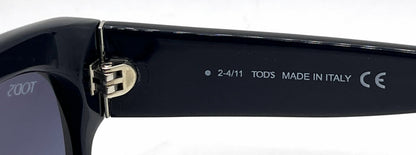 Tod's TO59 90W Black Square Sunglasses-Blue Gradient Lenses-Unworn-Italy