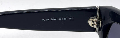 Tod's TO59 90W Black Square Sunglasses-Blue Gradient Lenses-Unworn-Italy