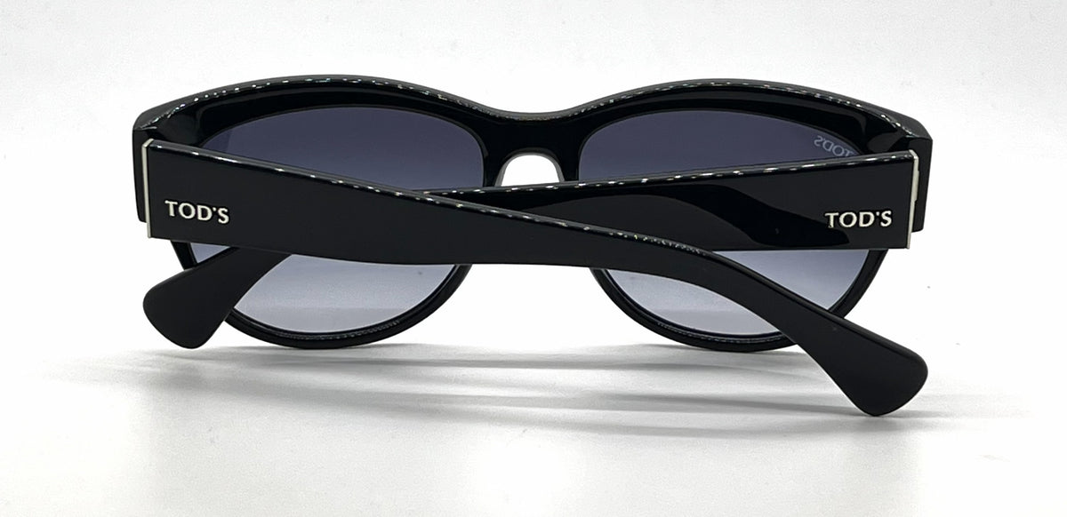 Tod's TO59 90W Black Square Sunglasses-Blue Gradient Lenses-Unworn-Italy