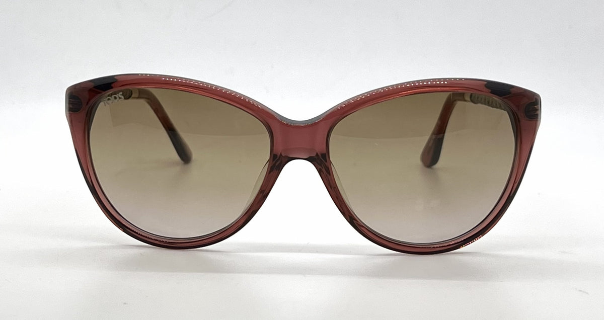 Tod's TO82 20F Plum Cat Eye Sunglasses-Light Brown Gradient Lenses-Unworn-Italy