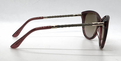 Tod's TO82 20F Plum Cat Eye Sunglasses-Light Brown Gradient Lenses-Unworn-Italy