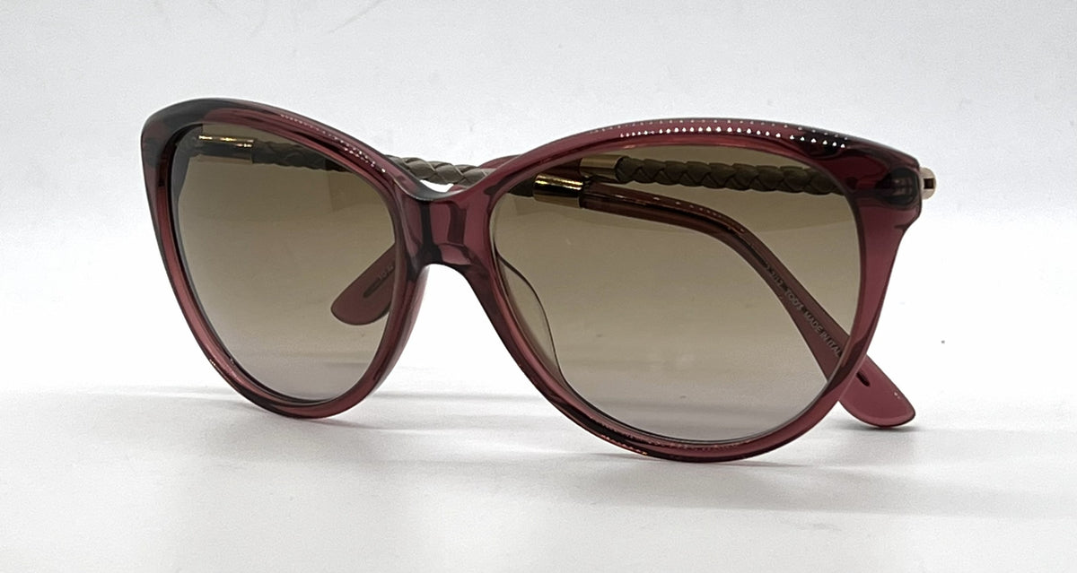 Tod's TO82 20F Plum Cat Eye Sunglasses-Light Brown Gradient Lenses-Unworn-Italy