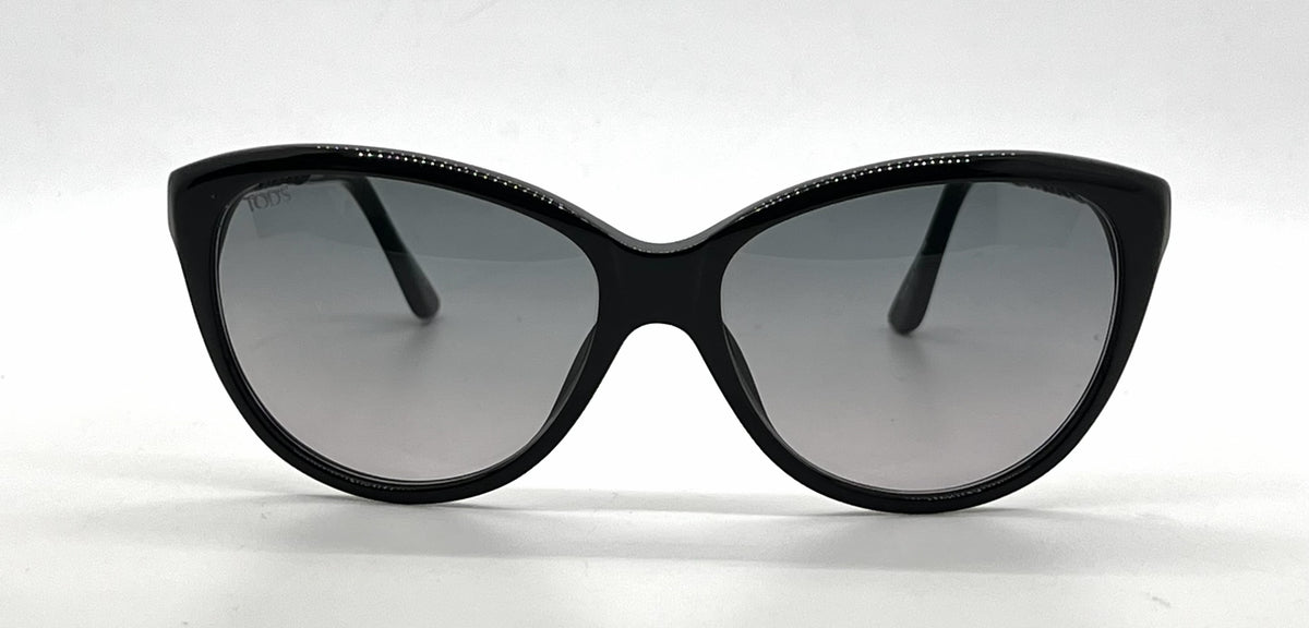 Tod's TO82 01B Black Cat Eye Sunglasses-Grey Gradient Lenses-Unworn-Italy