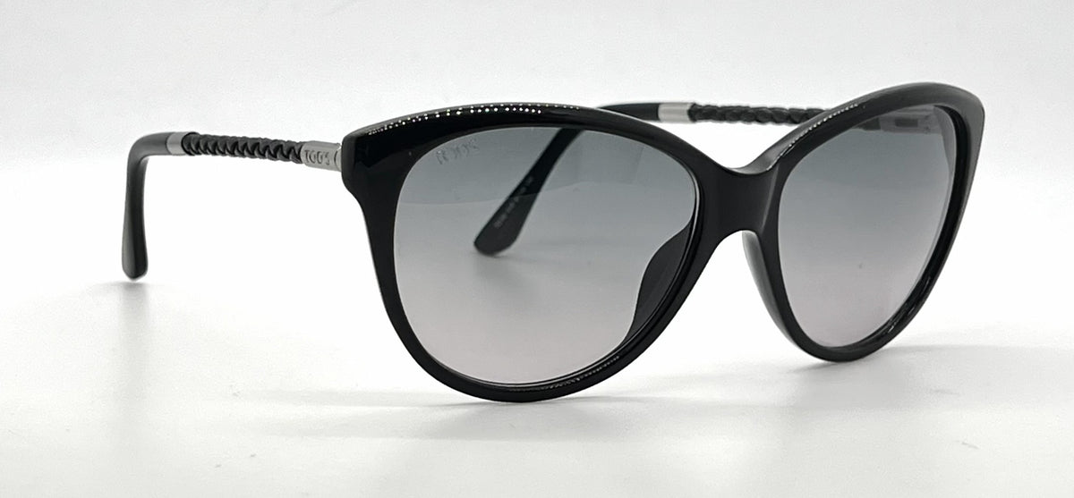 Tod's TO82 01B Black Cat Eye Sunglasses-Grey Gradient Lenses-Unworn-Italy