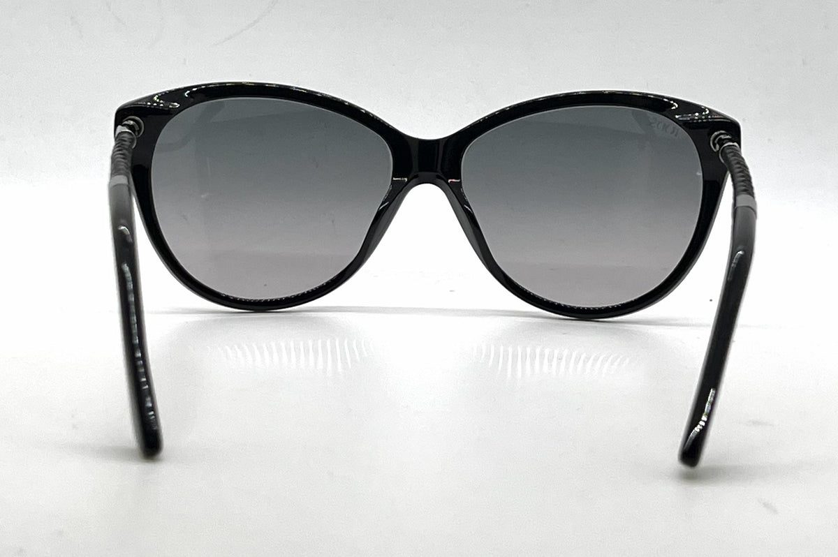Tod's TO82 01B Black Cat Eye Sunglasses-Grey Gradient Lenses-Unworn-Italy