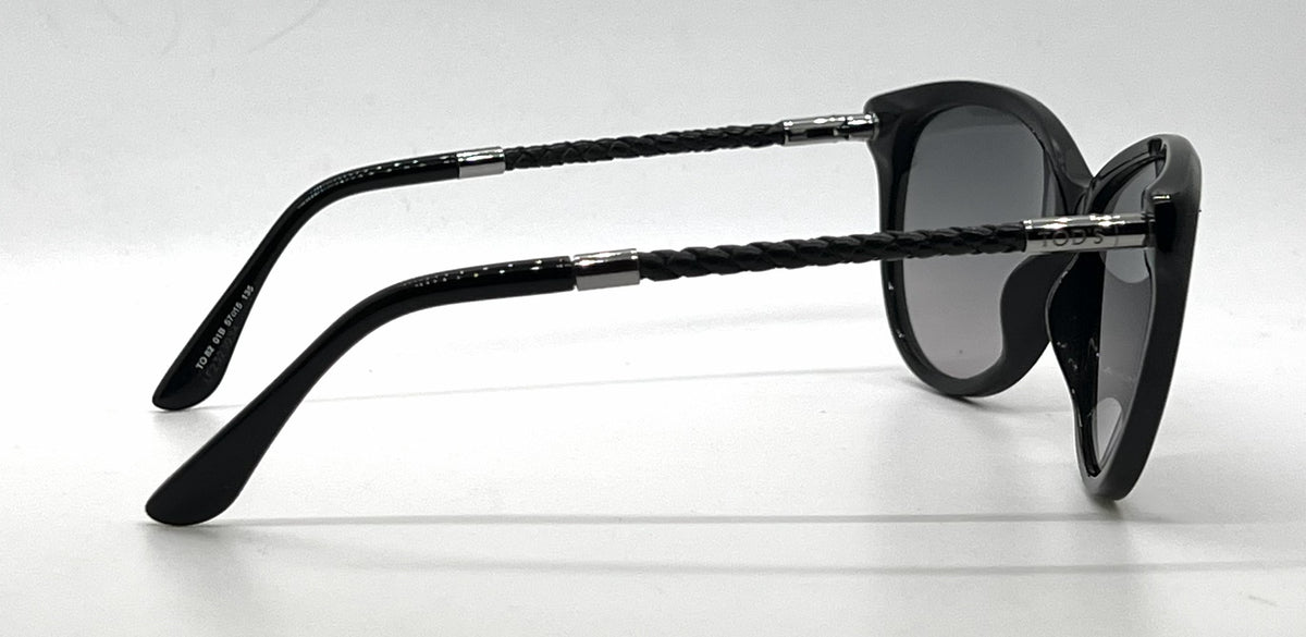 Tod's TO82 01B Black Cat Eye Sunglasses-Grey Gradient Lenses-Unworn-Italy