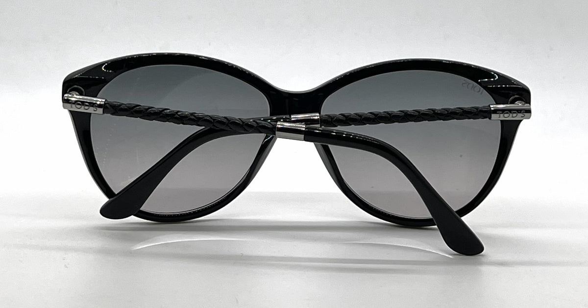 Tod's TO82 01B Black Cat Eye Sunglasses-Grey Gradient Lenses-Unworn-Italy