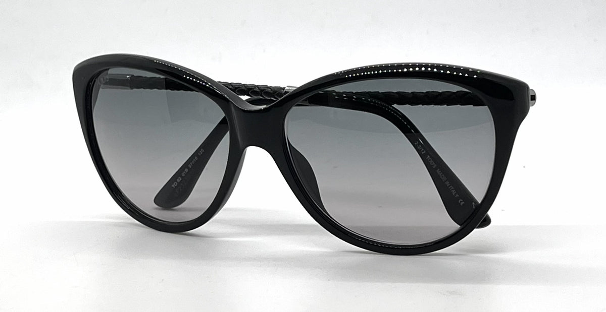 Tod's TO82 01B Black Cat Eye Sunglasses-Grey Gradient Lenses-Unworn-Italy