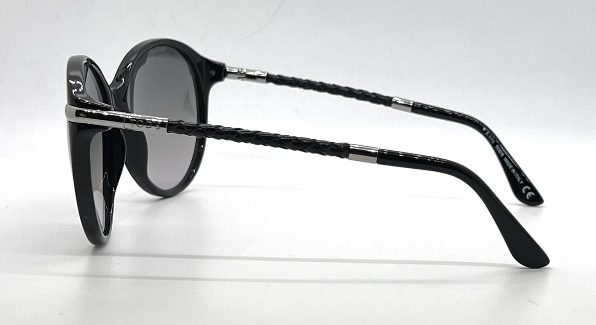 Tod's TO81 01B Black Round Sunglasses-Dark Grey Gradient Lenses-Unworn-Italy