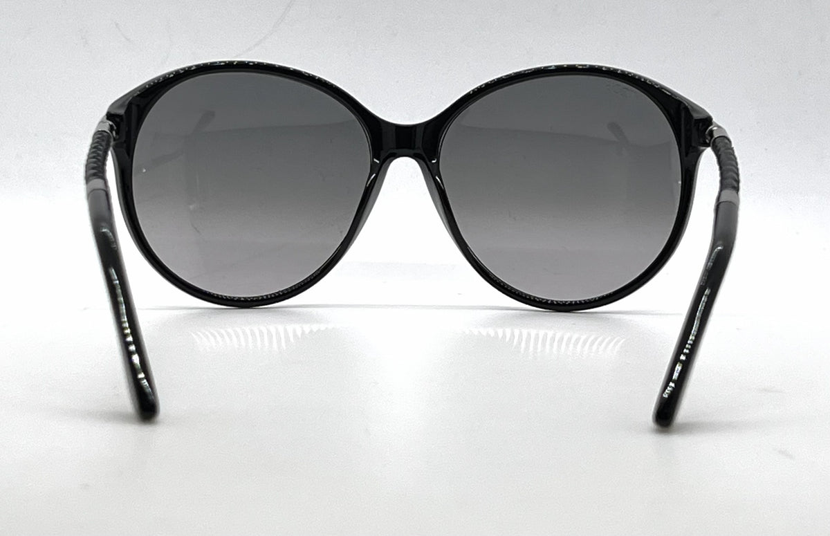 Tod's TO81 01B Black Round Sunglasses-Dark Grey Gradient Lenses-Unworn-Italy