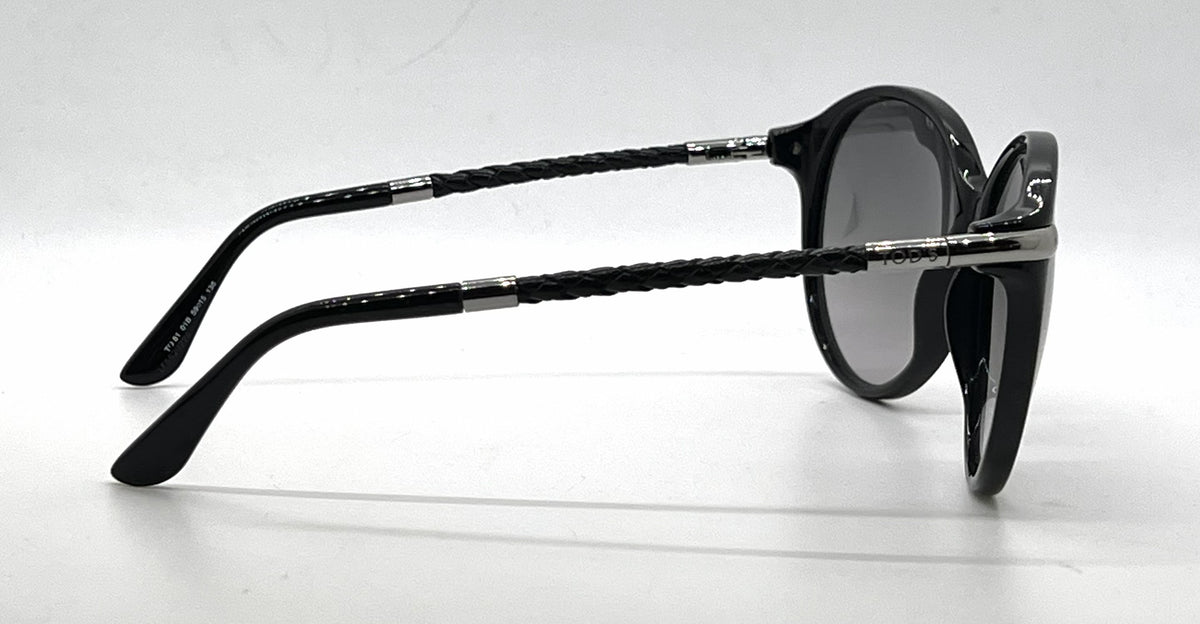 Tod's TO81 01B Black Round Sunglasses-Dark Grey Gradient Lenses-Unworn-Italy