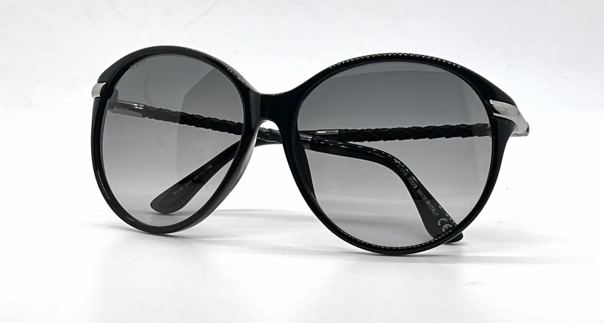 Tod's TO81 01B Black Round Sunglasses-Dark Grey Gradient Lenses-Unworn-Italy