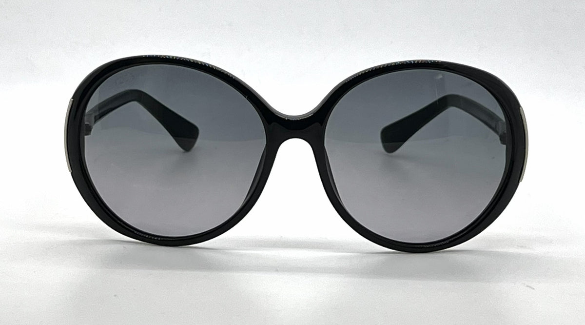 Tod's TO49 Q1B Black Oversized Round Sunglasses-Grey Gradient Lenses-Unworn-Italy