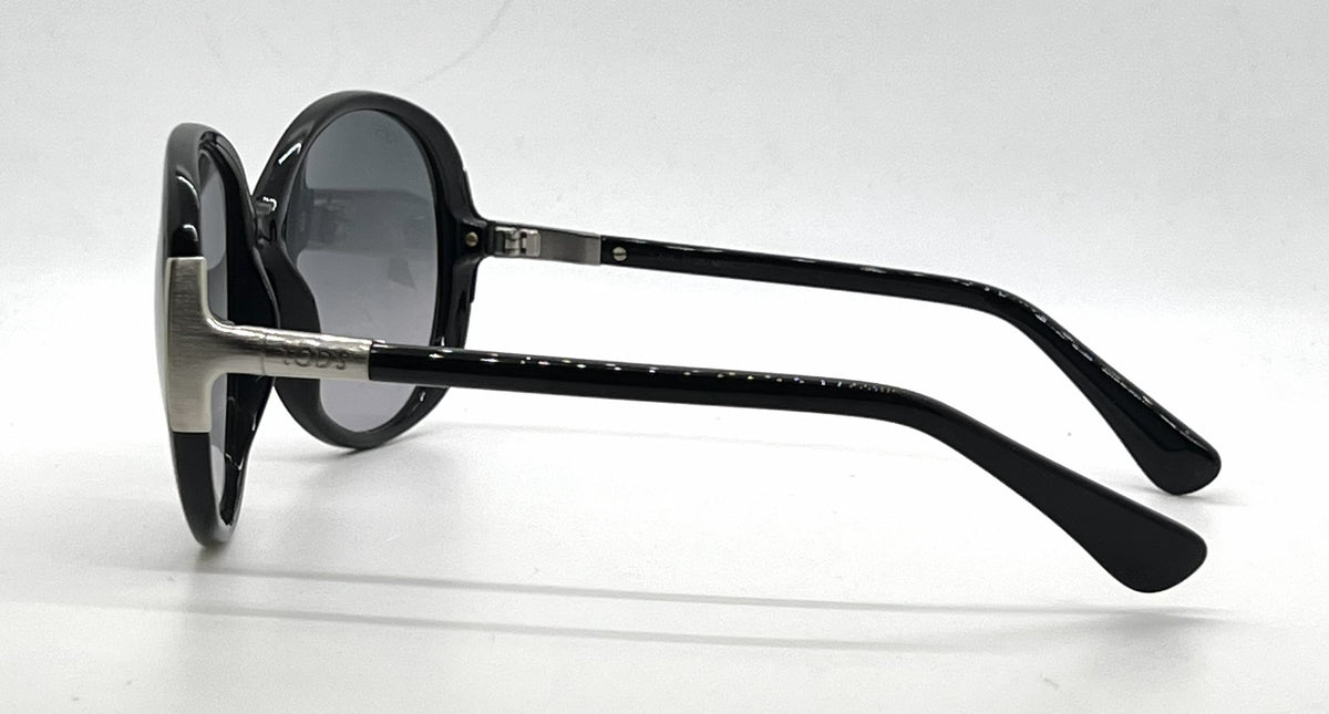 Tod's TO49 Q1B Black Oversized Round Sunglasses-Grey Gradient Lenses-Unworn-Italy