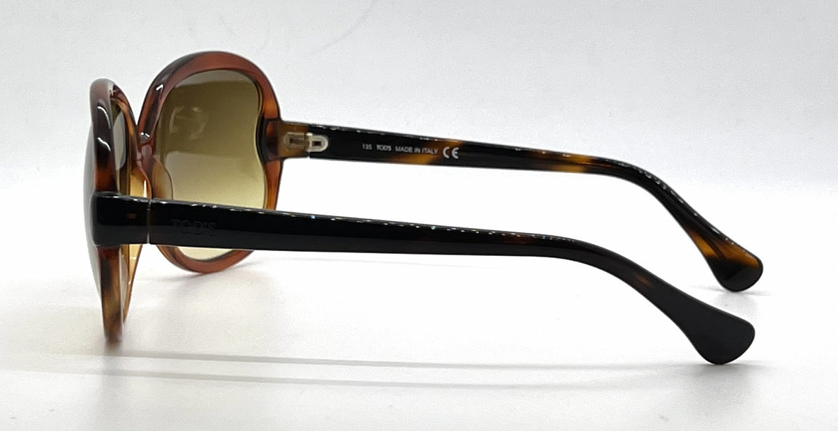 Tod's TO03 56F Translucent Tortoise / Black Butterfly Sunglasses-Brown Gradient Lenses-Unworn