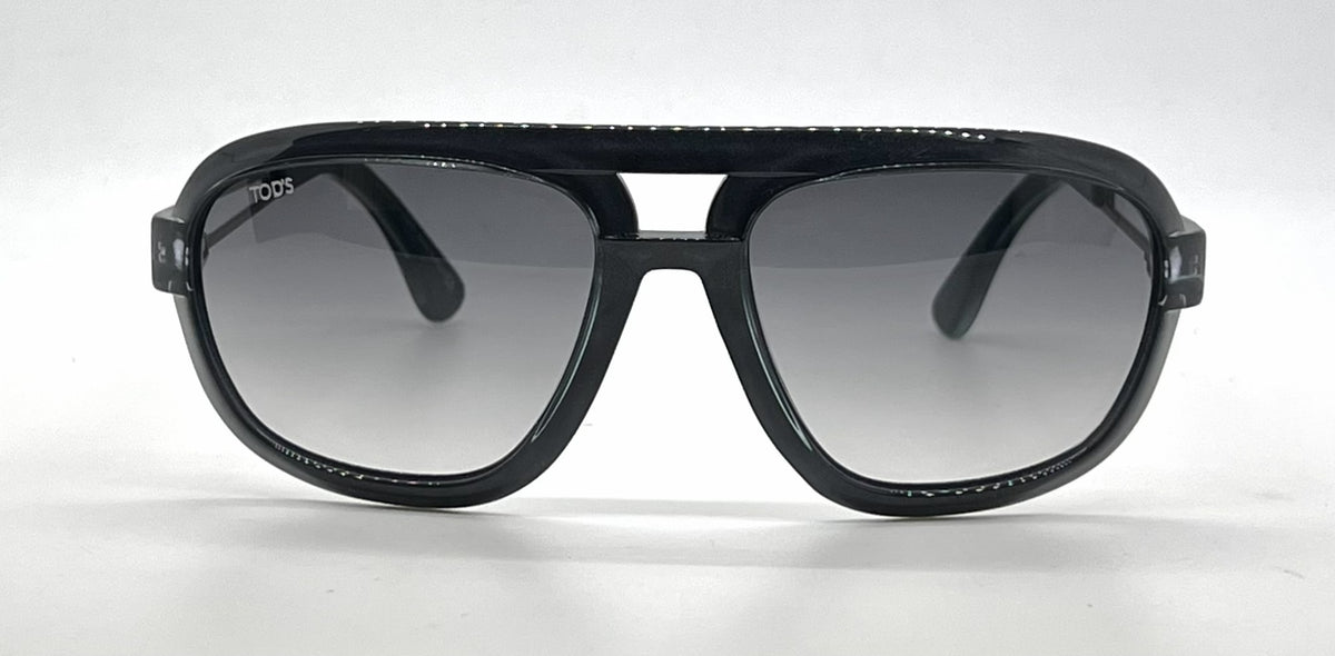 Tod's TO11 20B Grey / Blue Double-Bridge Aviator Sunglasses-Grey Gradient Lenses-Unworn