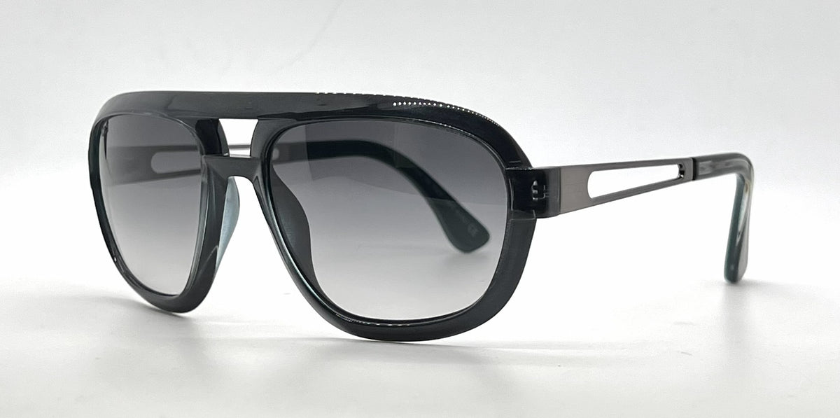Tod's TO11 20B Grey / Blue Double-Bridge Aviator Sunglasses-Grey Gradient Lenses-Unworn