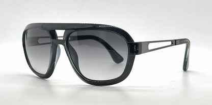 Tod's TO11 20B Grey / Blue Double-Bridge Aviator Sunglasses-Grey Gradient Lenses-Unworn