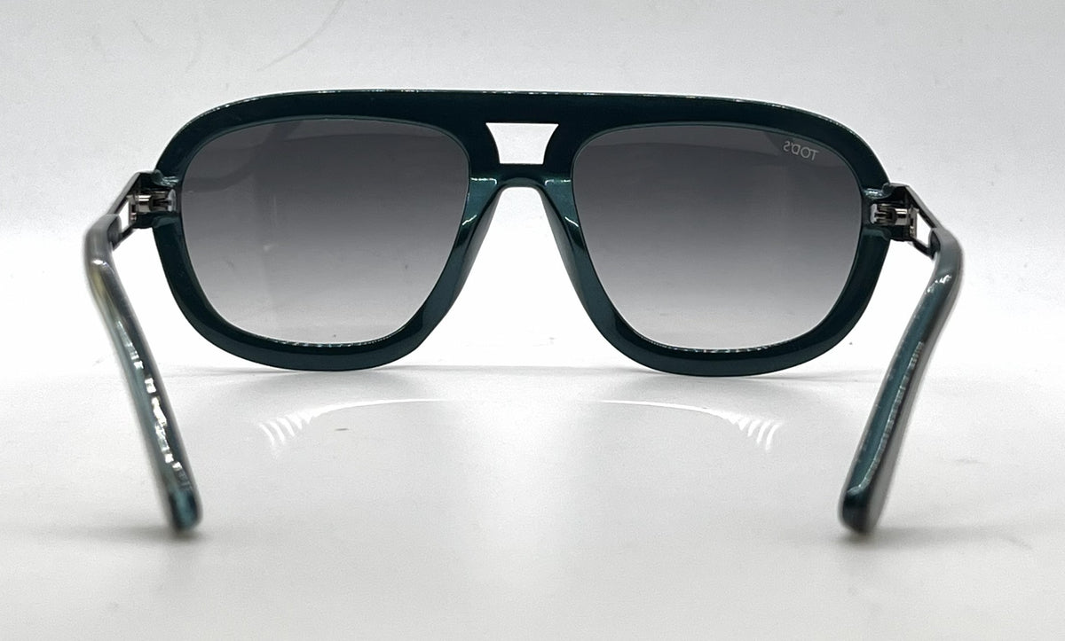 Tod's TO11 20B Grey / Blue Double-Bridge Aviator Sunglasses-Grey Gradient Lenses-Unworn