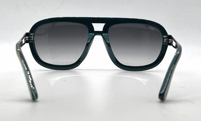 Tod's TO11 20B Grey / Blue Double-Bridge Aviator Sunglasses-Grey Gradient Lenses-Unworn
