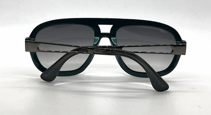 Tod's TO11 20B Grey / Blue Double-Bridge Aviator Sunglasses-Grey Gradient Lenses-Unworn