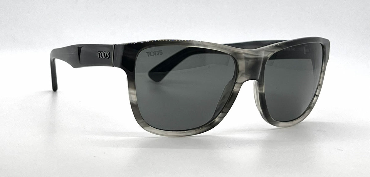 Tod's TO106 47E Black / Grey Marble Square Sunglasses-Dark Grey Lenses-Unworn-Italy