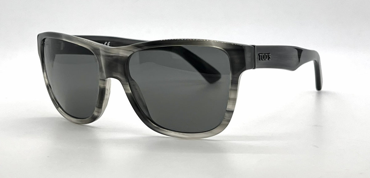 Tod's TO106 47E Black / Grey Marble Square Sunglasses-Dark Grey Lenses-Unworn-Italy
