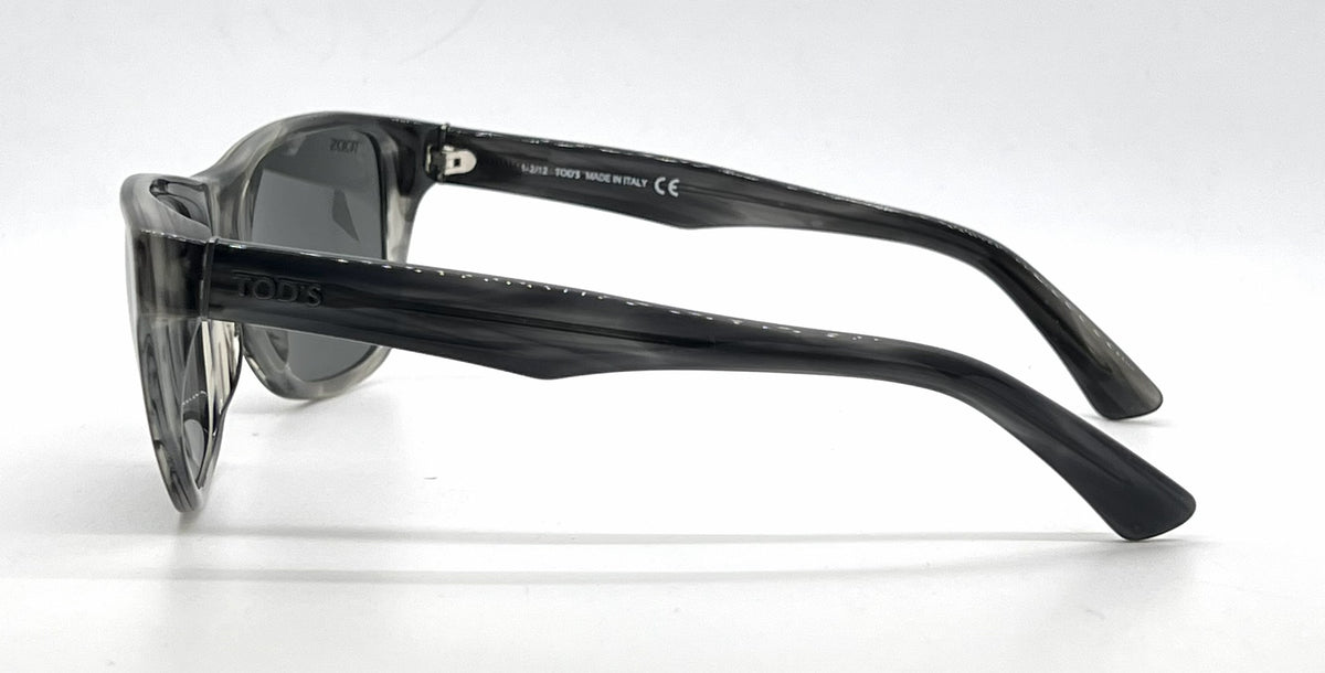 Tod's TO106 47E Black / Grey Marble Square Sunglasses-Dark Grey Lenses-Unworn-Italy