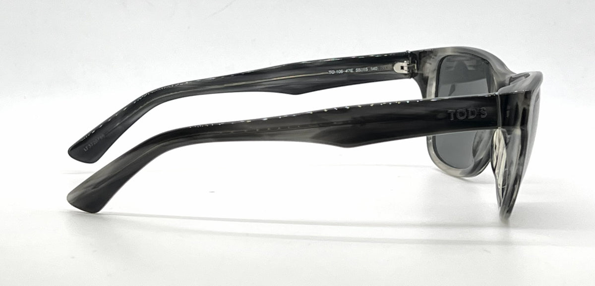 Tod's TO106 47E Black / Grey Marble Square Sunglasses-Dark Grey Lenses-Unworn-Italy