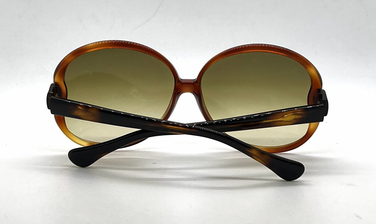 Tod's Translucent Brown Tortoise Oval Sunglasses-Brown Gradient Lenses-Unworn